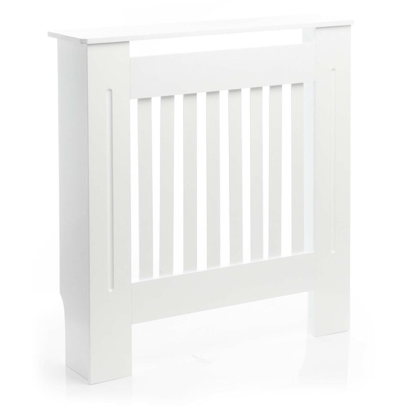 foto del prodotto copritermosifone in mdf bianco 78x19x82cm copricalorifero a doghe toboli