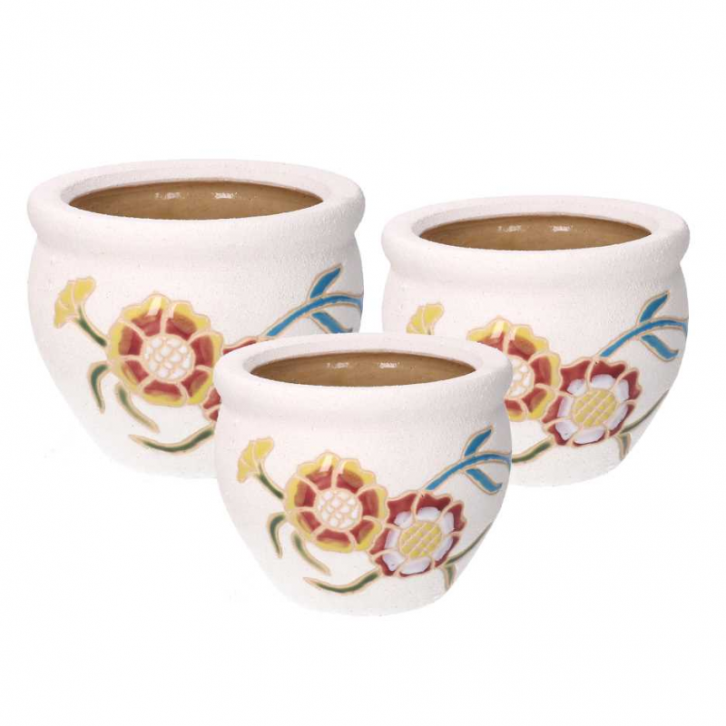 foto del prodotto coprivaso ceramica 1 3 girasole chiaro cm 30h21