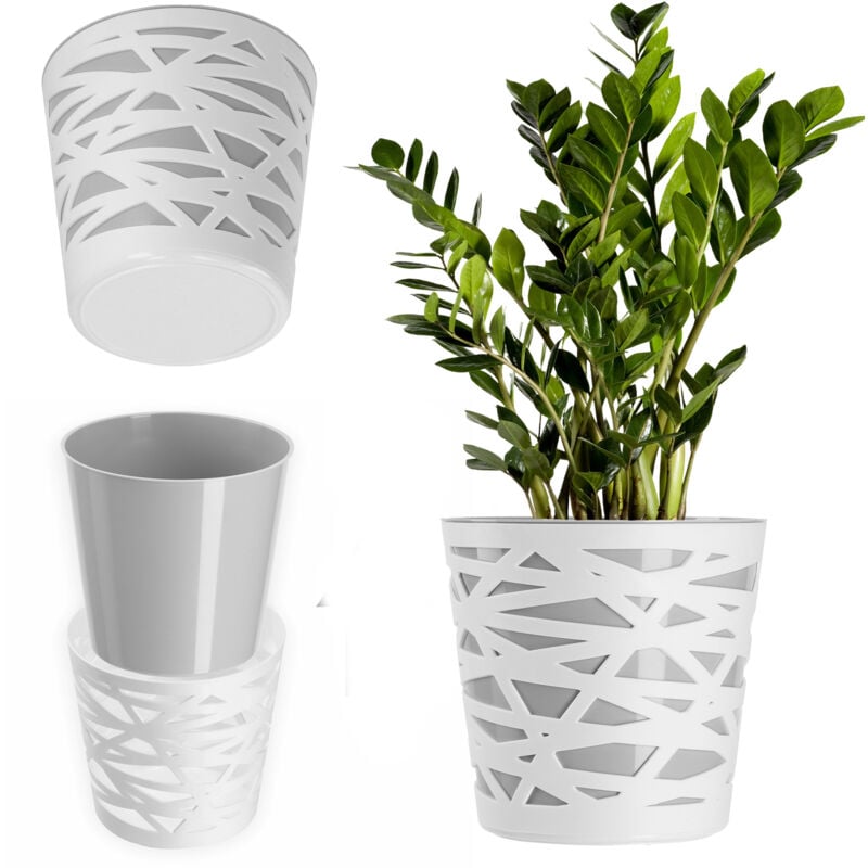 foto del prodotto coprivaso in plastica kadax 13 cm, grigio