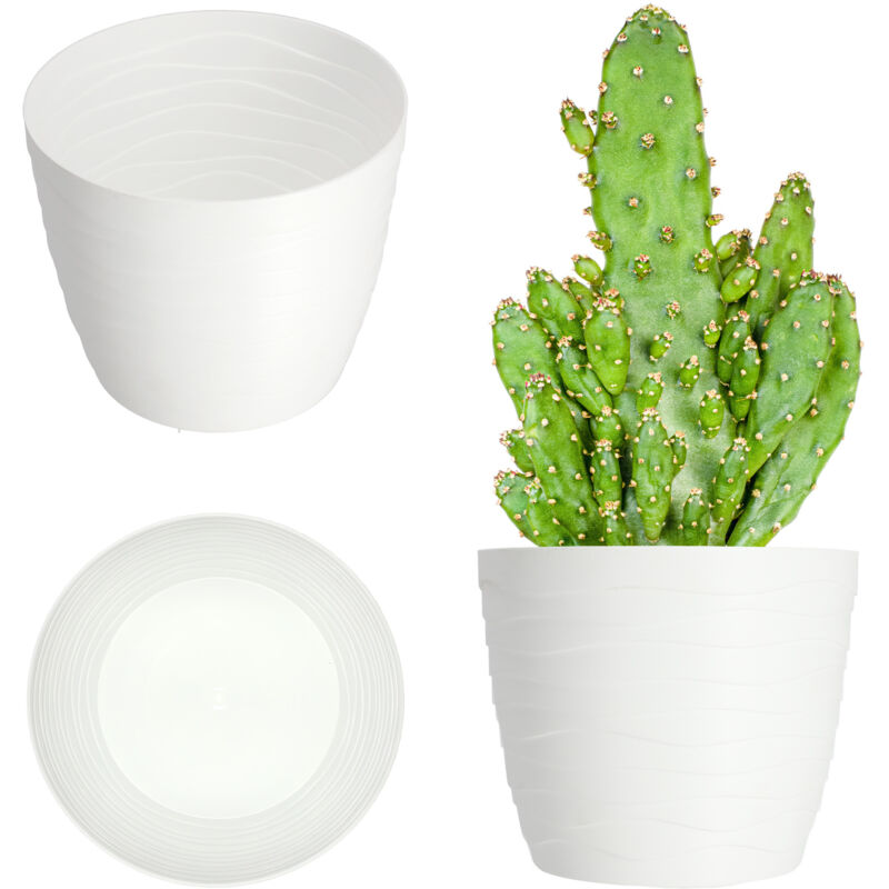 foto del prodotto coprivaso kadax bianco rotondo 15 cm in plastica