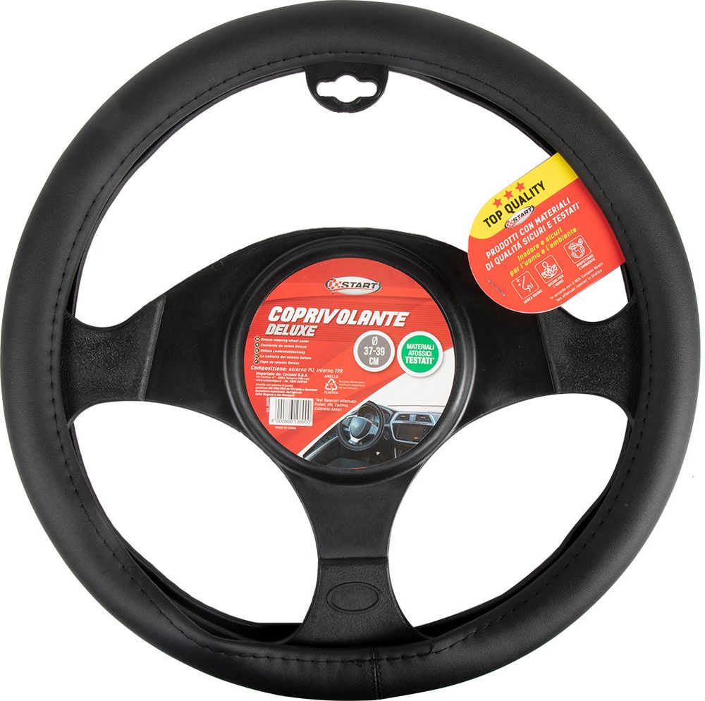 foto del prodotto coprivolante auto deluxe, diametro 37 39 cm, nero comodit sicurezza