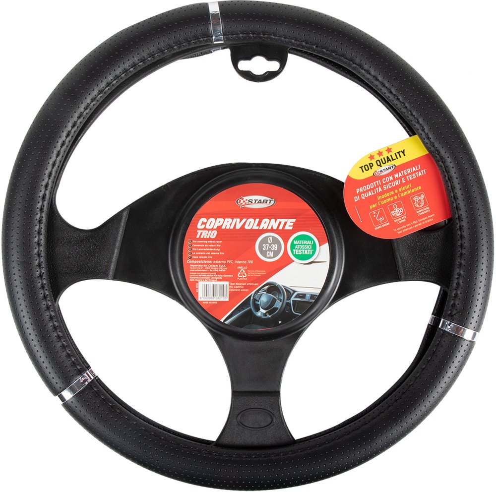 foto del prodotto coprivolante auto trio antiscivolo diametro da 39 a 39 cm
