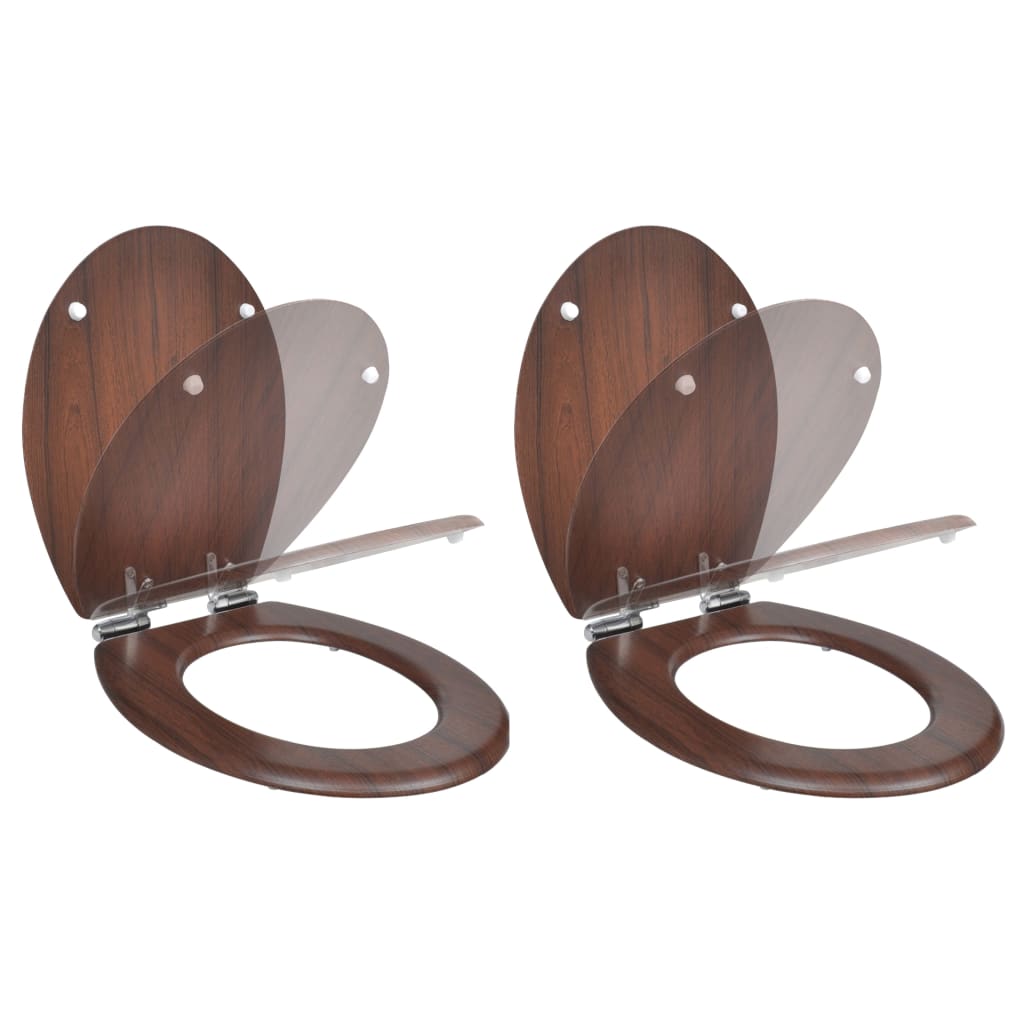 foto del prodotto copriwater a chiusura ammortizzata 2 pz in mdf marrone cod mxl 40977