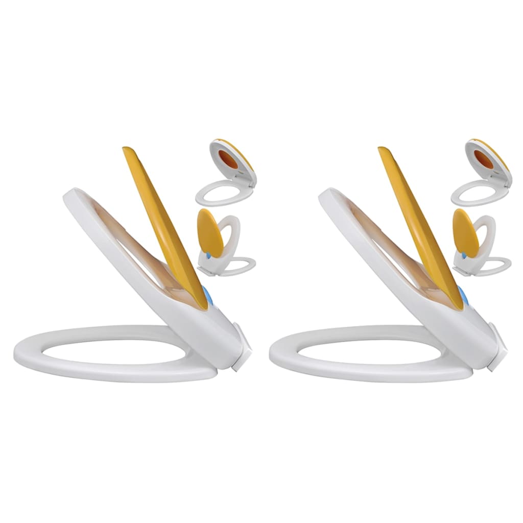 foto del prodotto copriwater a chiusura ammortizzata 2pz plastica bianco e giallo cod mxl 48457