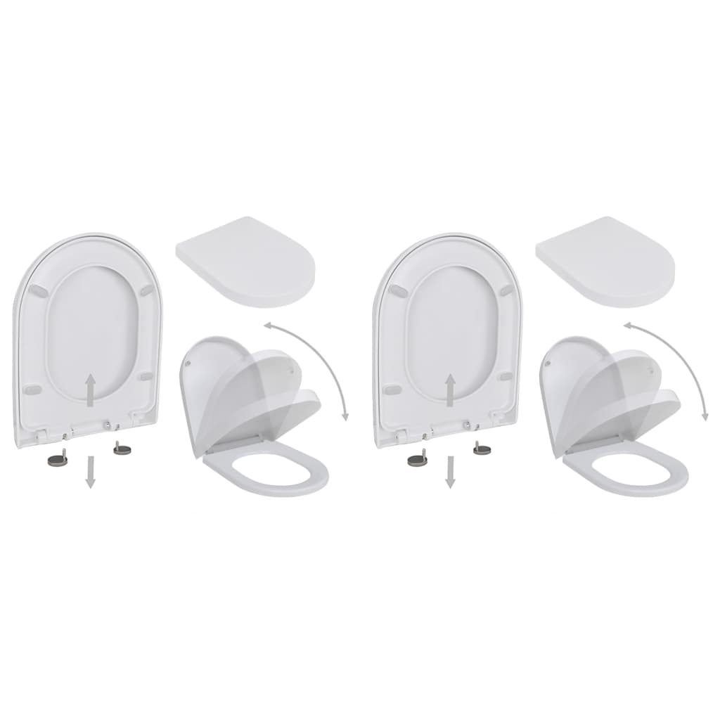 foto del prodotto copriwater a chiusura rallentata 2 pz plastica bianco cod mxl 54348