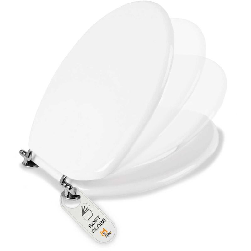 foto del prodotto copriwater akitaink sedile wc coperchio con chiusura ammortizzata soft close