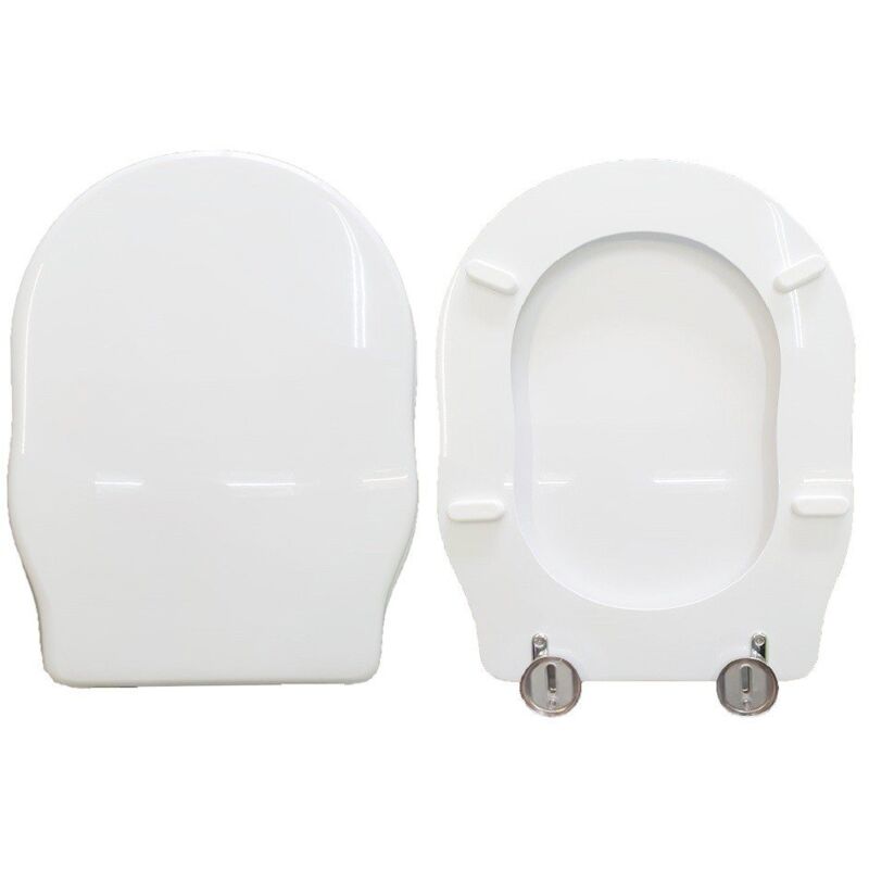foto del prodotto copriwater ellade hidra legno rivestito in resina poliestere bianco soft close