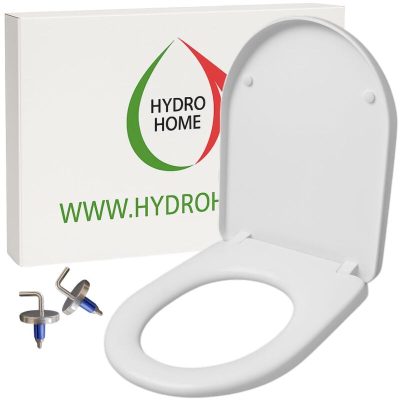 foto del prodotto copriwater hh375 fissaggio dall alto compatibile con vari modelli termoindurente bianco chiusura classica