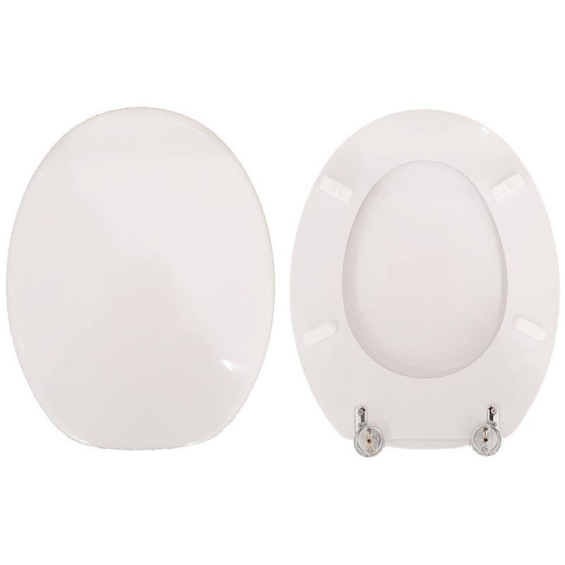 foto del prodotto copriwater lei globo legno rivestito in resina poliestere bianco