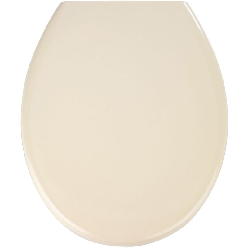 foto del prodotto copriwater premium ottana beige con freno di caduta, copriwater sganciabile con fissaggio in acciaio inox, fix clip, duroplast, 37.5 x 44.5 cm, beige