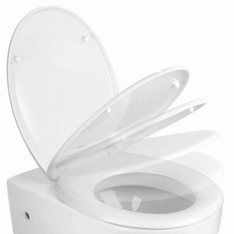 foto del prodotto copriwater sedile bianco universale in polipropilene soft closing ogomondo