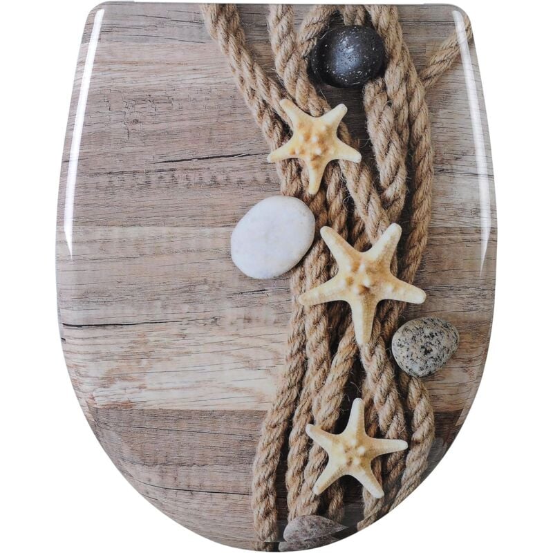 foto del prodotto copriwater sedile wc universale soft close toilet seat bagno in plastica stella di mare 1 - woltu