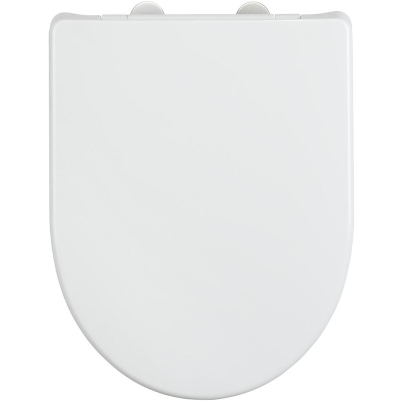 foto del prodotto copriwater sindia con freno di caduta easy-close e fissaggio igienico a 1 pulsante fix-clip in acciaio inossidabile, in duroplast indistruttibile,