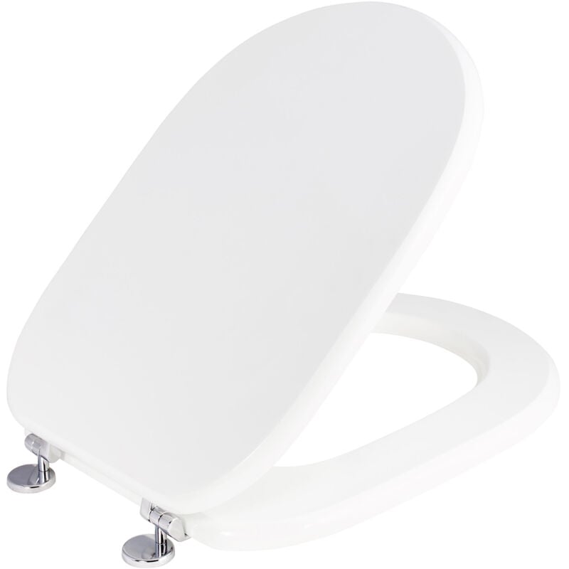 foto del prodotto copriwater universale 35,1x46,3 cm in mdf cerniere in metallo cromato diana bianco lucido