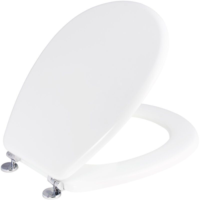 foto del prodotto copriwater universale 37x43,6 cm in mdf cerniere in metallo cromato piemonte bianco lucido