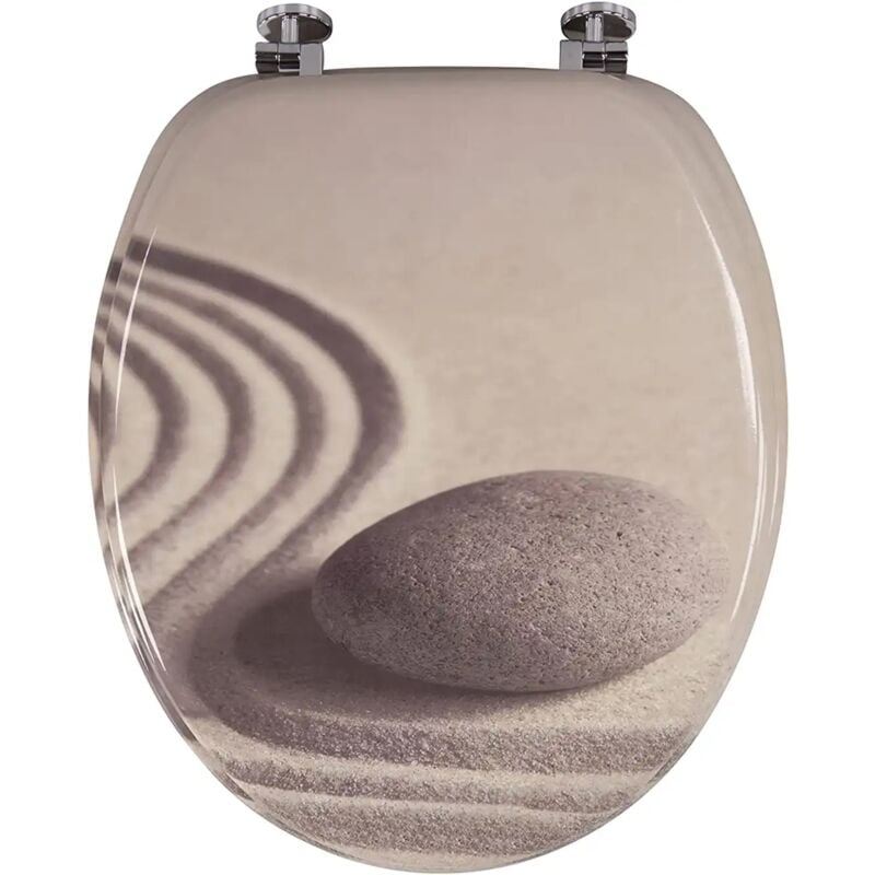 foto del prodotto copriwater universale con decoro su 3 lati zen copri wc in mdf copri tavoletta