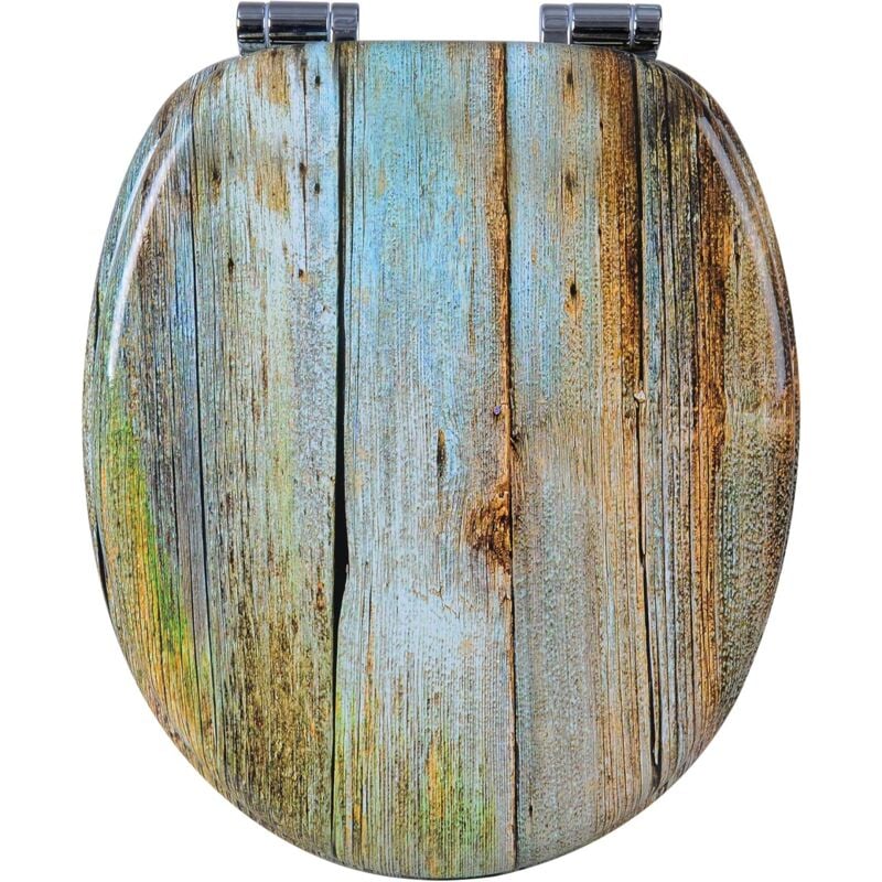 foto del prodotto copriwater universale in legno sedile wc coperchio tavoletta copri wc legno vintage - woltu