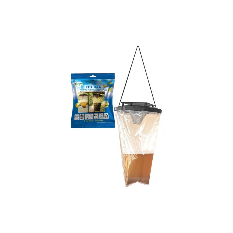 foto del prodotto copyr fly bag trappola ecologica con esca attrattivo cattura insetticida 20x25cm