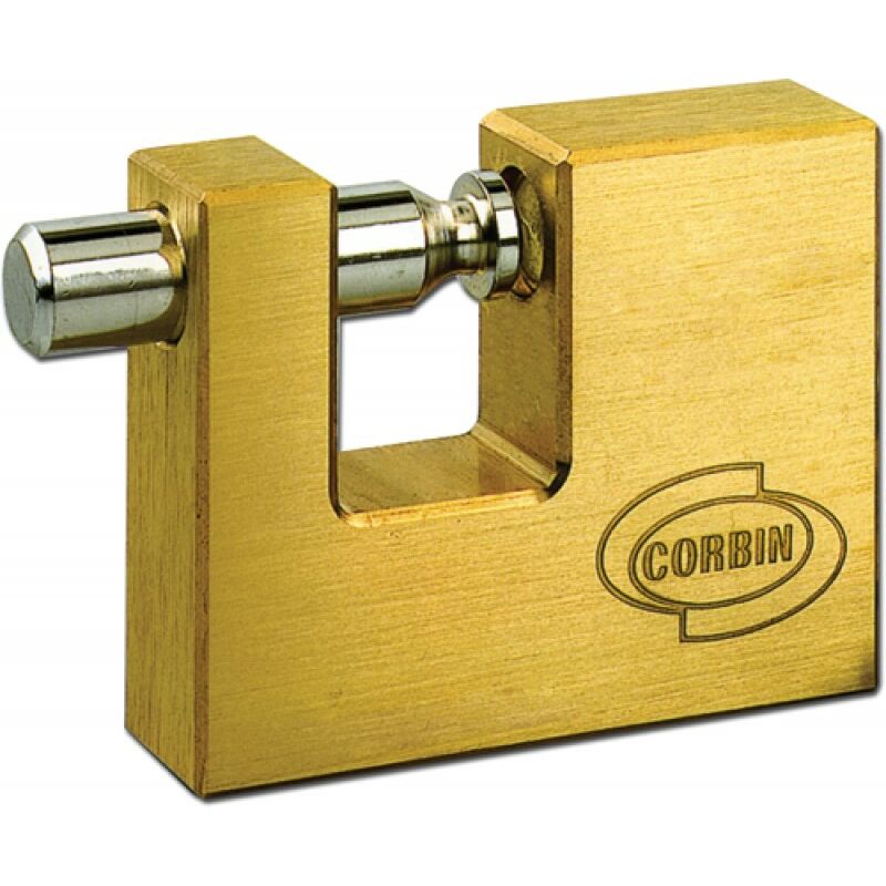 foto del prodotto corbin lucchetto per serranda in ottone pl381 misura 50 mm misura int. 17x11 mm