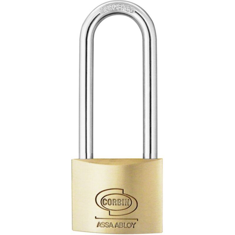 foto del prodotto corbin lucchetto rettangolare ad arco lungo resistente e sicuro per ogni utilizzo 30 mm