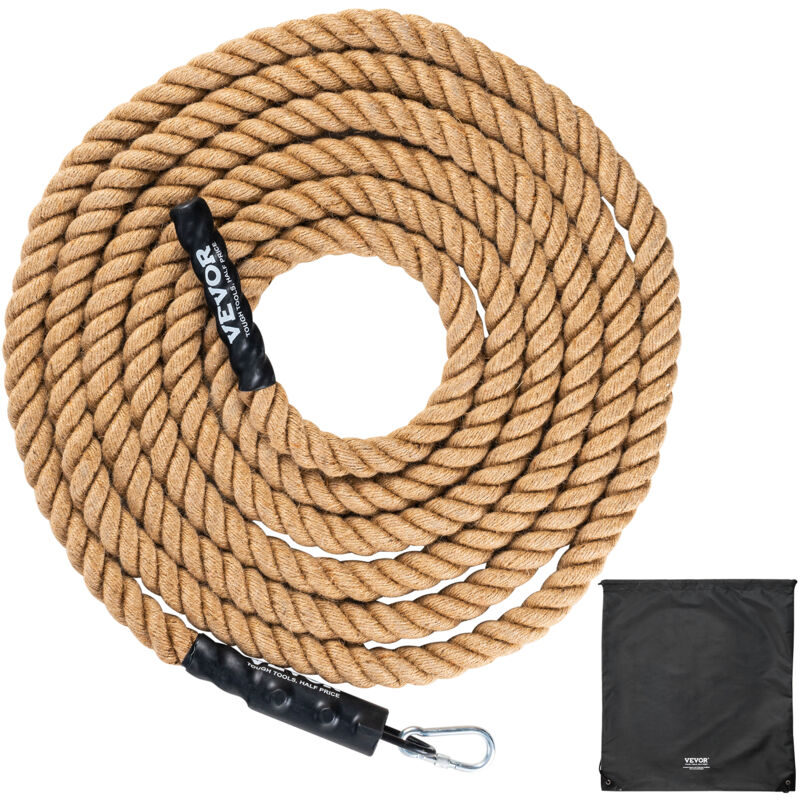 foto del prodotto corda da arrampicata 6,1 m corda da allenamento fitness palestra, lunghezza diametro 38,1 mm corda luta multiuso 227 kg esercizi di arrampicata
