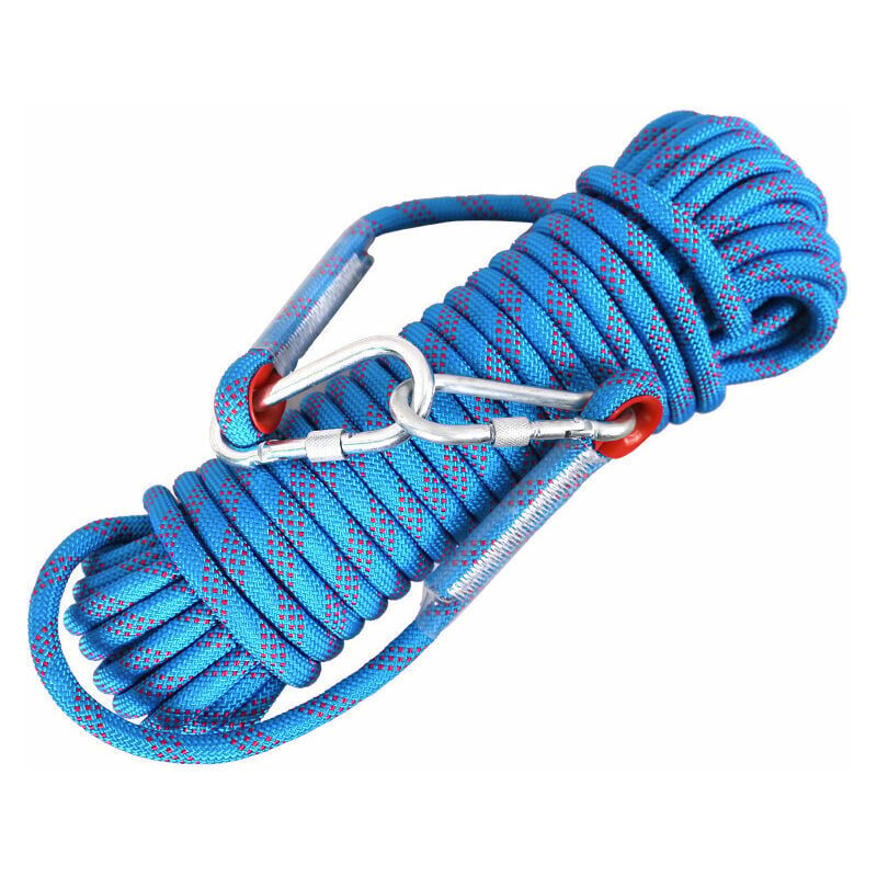 foto del prodotto corda da arrampicata 8mm 10m con 2 moschettoni corda da arrampicata alpinismo corda di salvataggio fuga antincendio artiglio potatura campeggio pesca