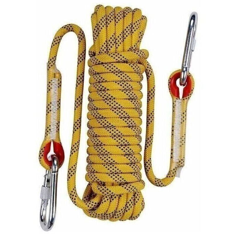 foto del prodotto corda da arrampicata per esterni, corda ad alta resistenza da 12 mm di diametro, corda di sicurezza intrecciata in nylon da 30 m, per escursionismo,
