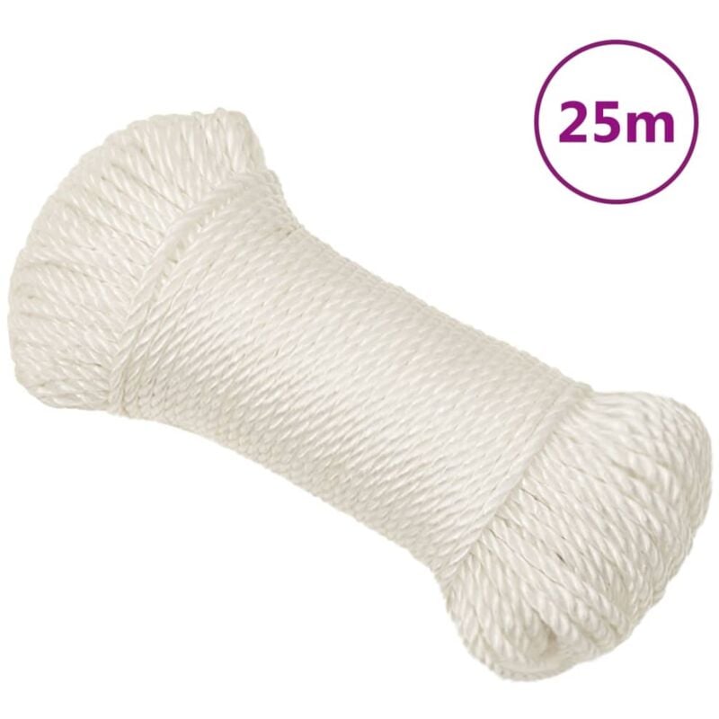 foto del prodotto corda da lavoro bianca 6 mm 25 m in polipropilene - vidaxl