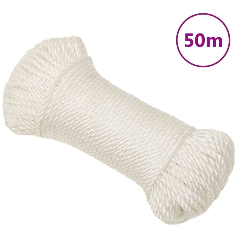 foto del prodotto corda da lavoro bianca 8 mm 50 m in polipropilene