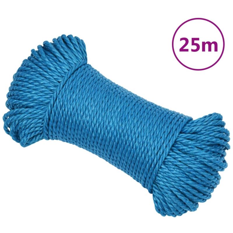 foto del prodotto corda da lavoro blu 3 mm 25 m in polipropilene vidaxl