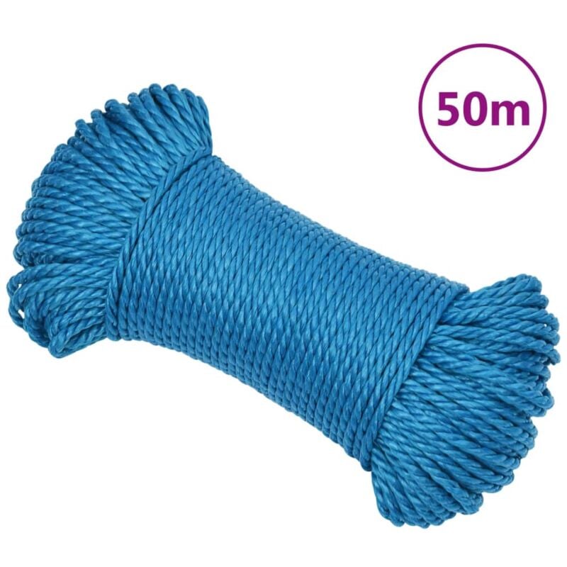foto del prodotto corda da lavoro blu 6 mm 50 m in polipropilene vidaxl