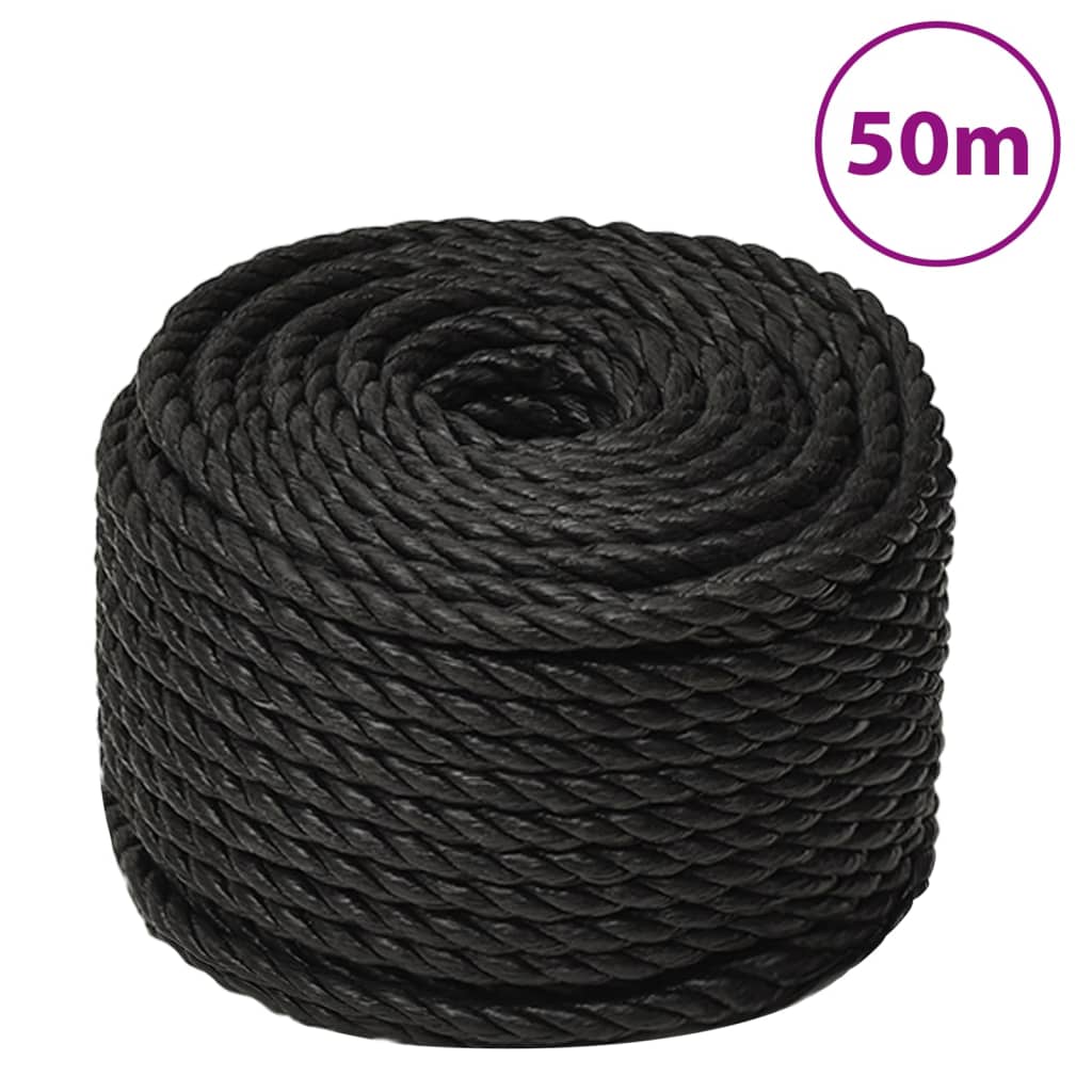 foto del prodotto corda da lavoro nera 24 mm 50 m in polipropilene cod mxl 39773