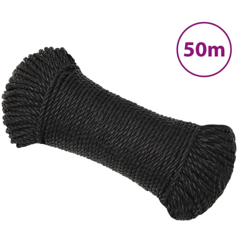 foto del prodotto corda da lavoro nera 3 mm 50 m in polipropilene