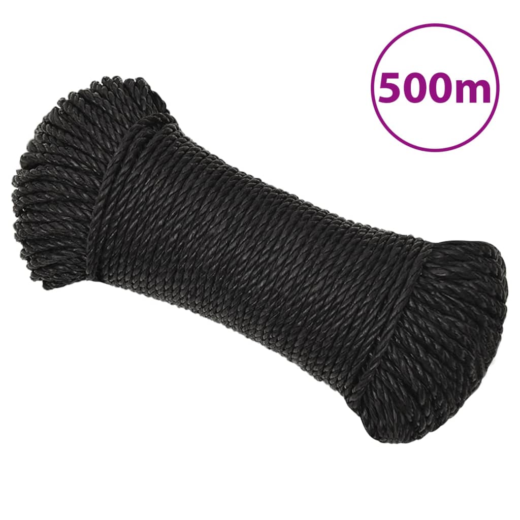 foto del prodotto corda da lavoro nera 3 mm 500 m in polipropilene cod mxl 40551