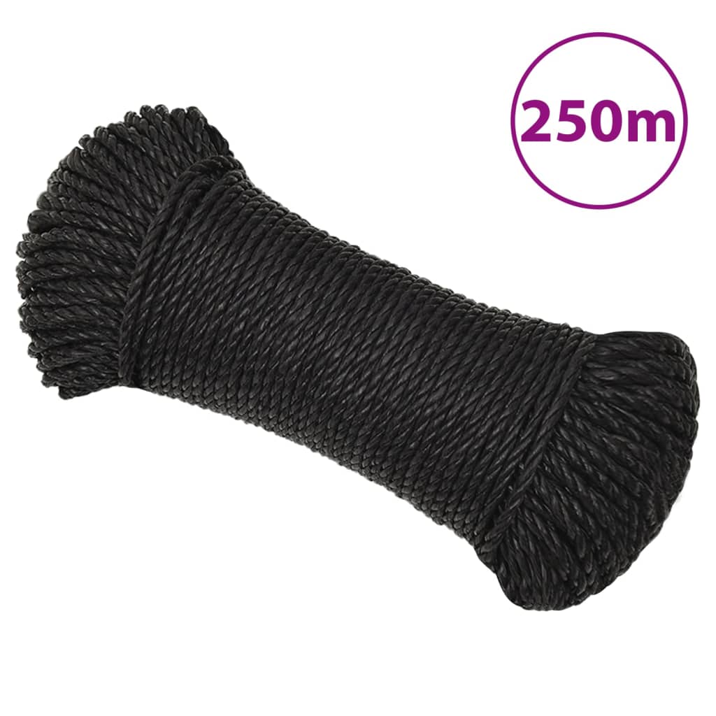 foto del prodotto corda da lavoro nera 6 mm 250 m in polipropilene cod mxl 37831