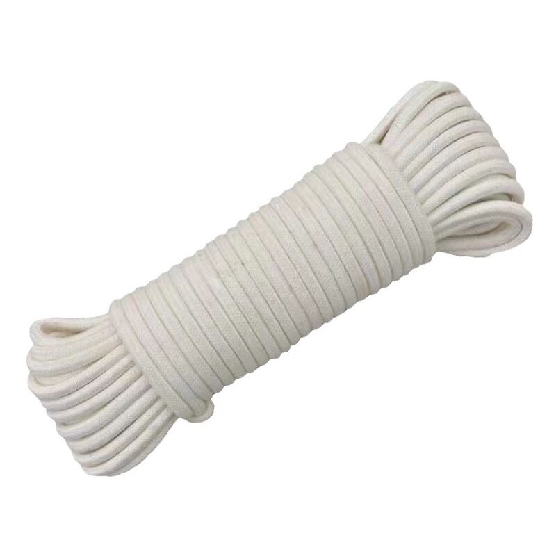 foto del prodotto corda decorativa intrecciata a mano in 100 cotone, 8 mm x 10 m, per tessuti per la casa, accessori decorativi per cucire colore bianco crema 