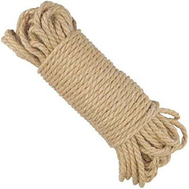foto del prodotto corda di iuta da 5 mm, corda di canapa, corda di canapa resistente, corda da giardino in canapa, spago per decorazioni fai da te e applicazioni di