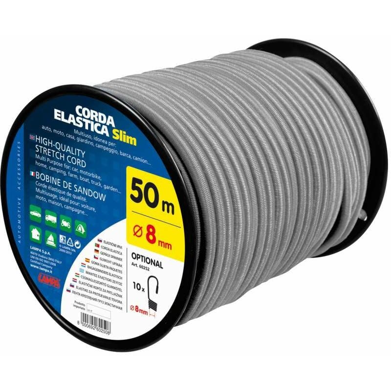 foto del prodotto corda elastica in bobina d.8 mm 50 m grigio