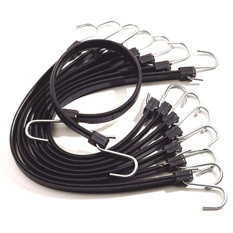 foto del prodotto corda elastica in gomma da 15 pollici con gancio, corda elastica resistente, confezione da 8