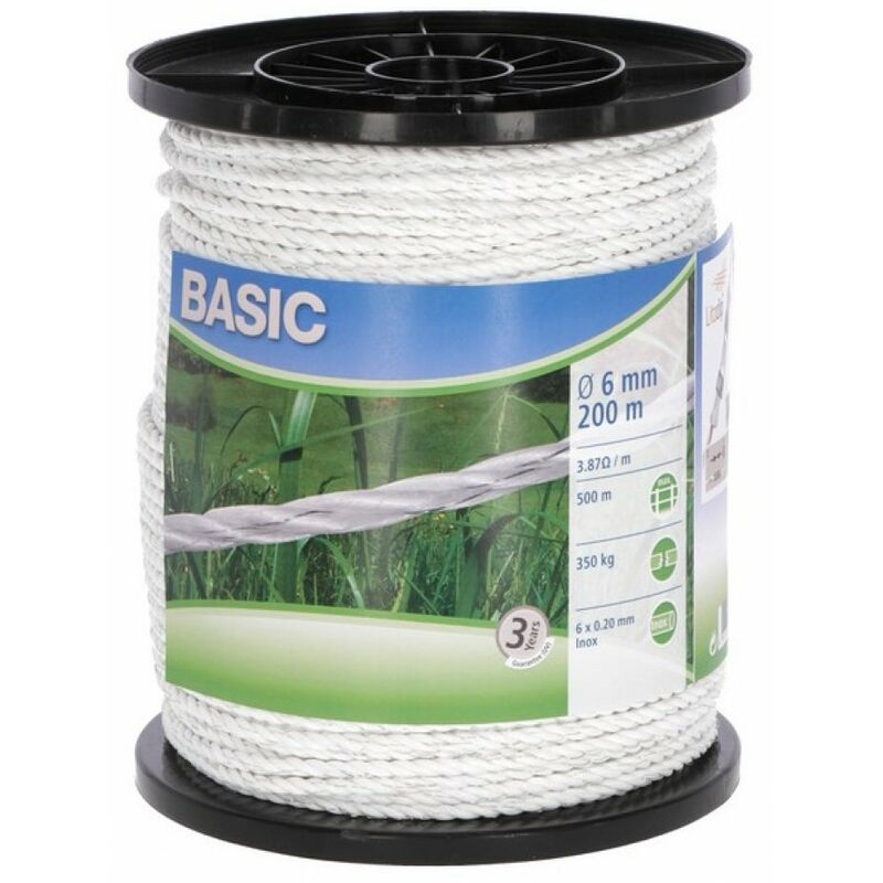 foto del prodotto corda elettrificata tondo per recinto basic bianco mt.200