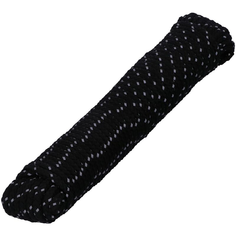 foto del prodotto corda in nylon 5 mm nero riflettente, corda multiuso per il fai da te e per le attivit all aria aperta, adatta come corda di tensione, corda per