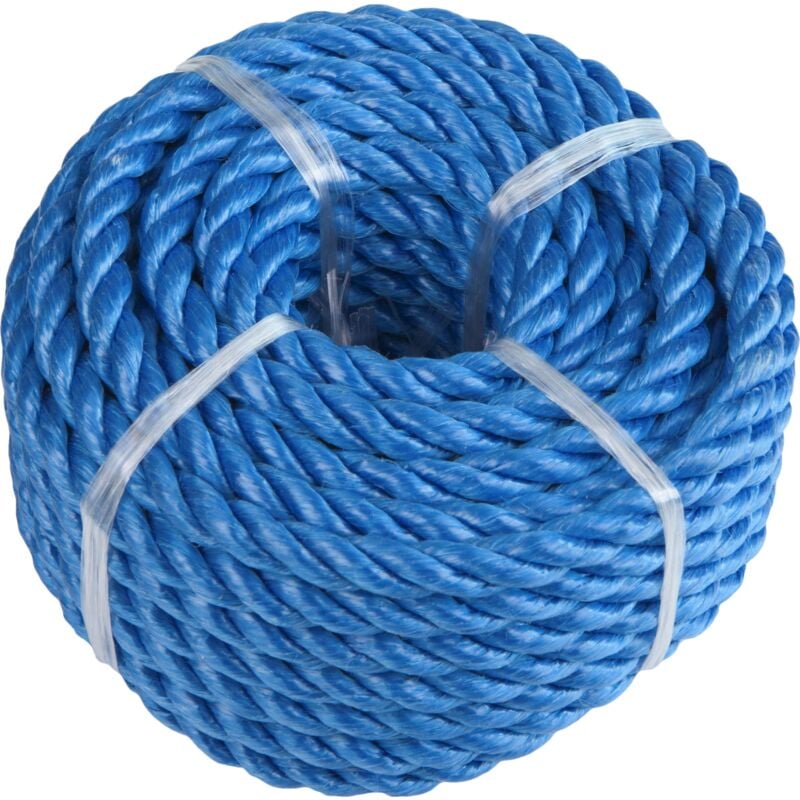 foto del prodotto corda in polipropilene, corda per esterni, corda da giardino, fune multiuso, per lavorare a maglia, per ormeggio, attorcigliata, 8 mm x 10 m, blu,