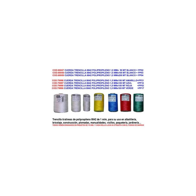 foto del prodotto corda intrecciata 8842 polipropilene 1,5 mm x 50 m bianco