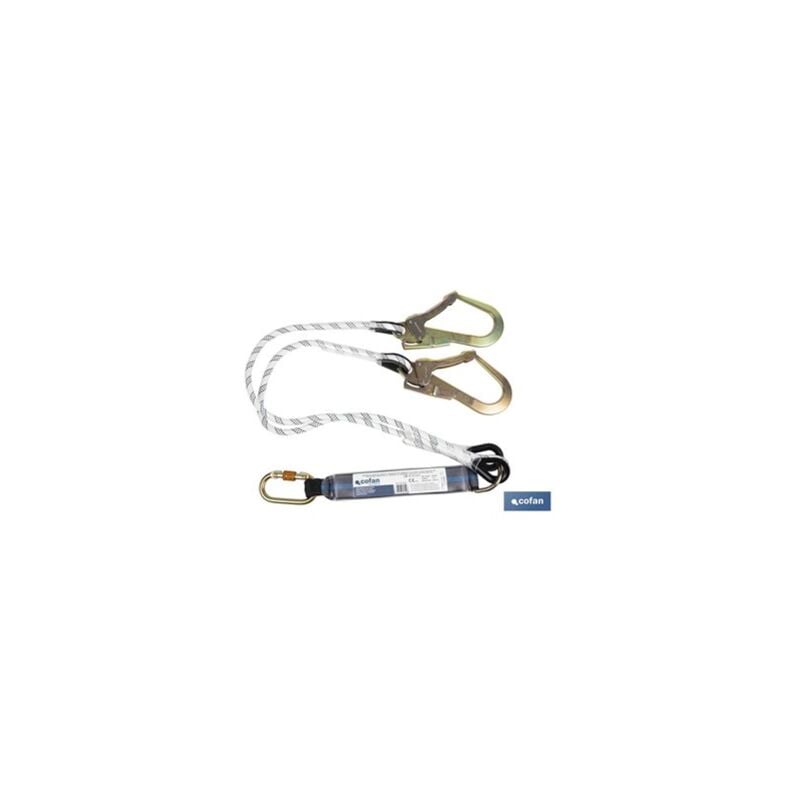 foto del prodotto corda intrecciata biforcuta con assorbitore di energia e connettori in acciaio inclusi en355 2002 11mm 1,5m