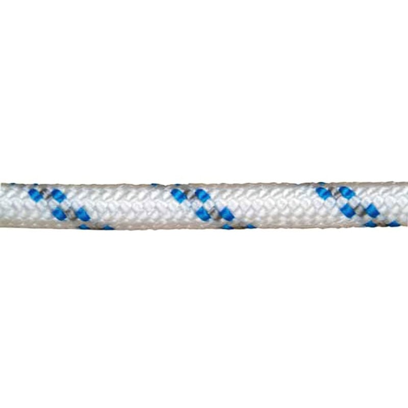 foto del prodotto corda intrecciata in poliestere bianco blu 8 mm. bobina da 200 mt.