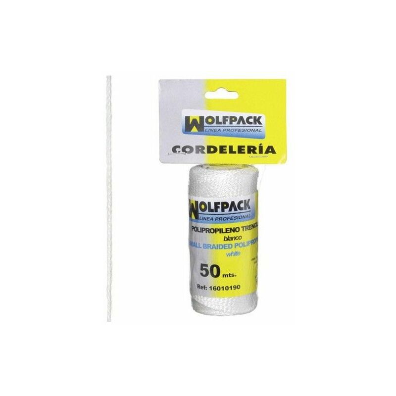 foto del prodotto corda intrecciata in polipropilene bianco bobina da 50 metri 