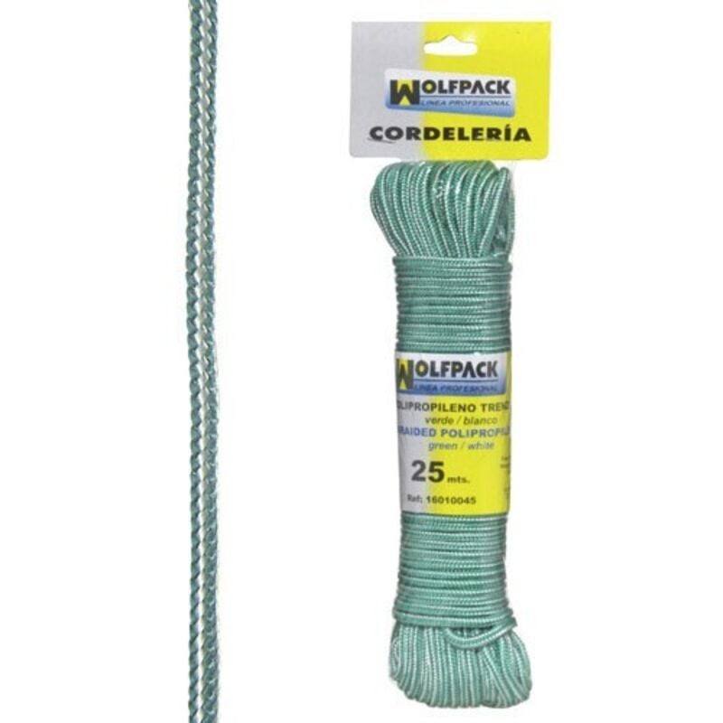 foto del prodotto corda intrecciata in polipropilene bianco verde matassina 25 m.