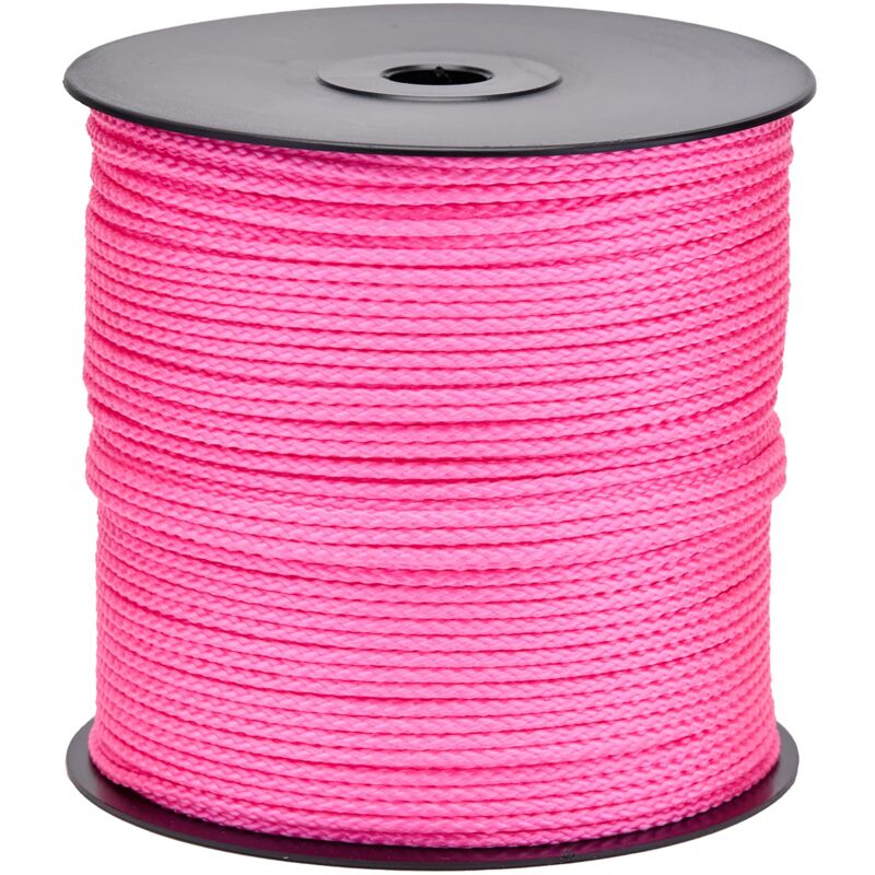foto del prodotto corda intrecciata in polipropilene, diametro 2,5 mm, 200 m, colore rosa