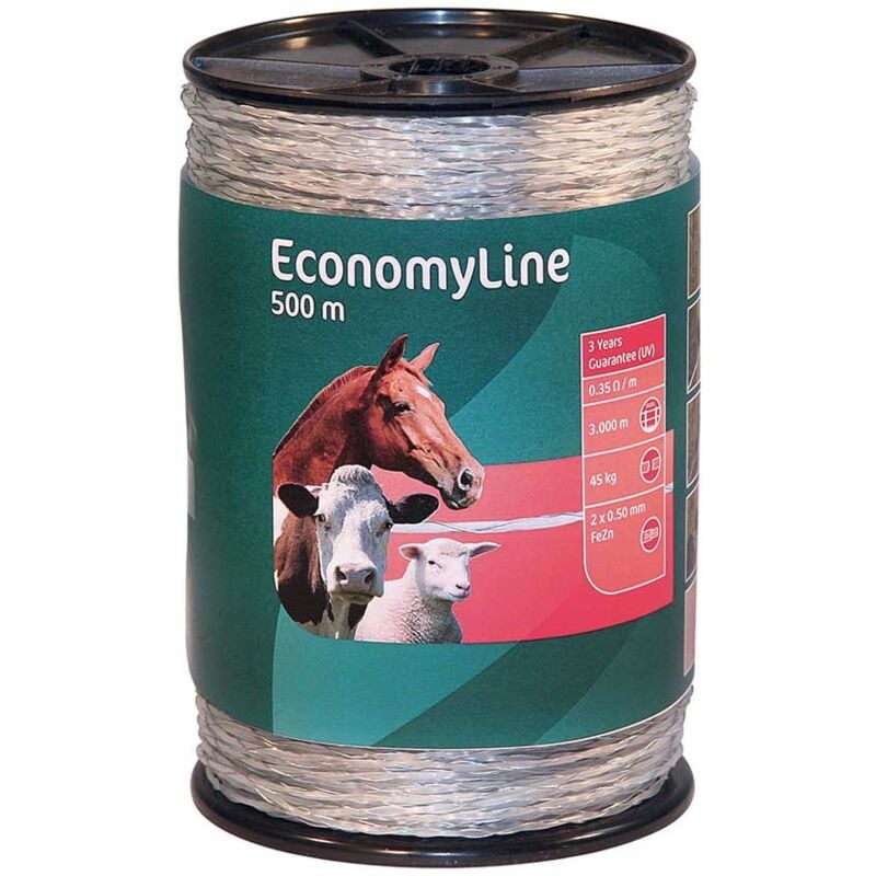 foto del prodotto corda mono wire per recinzioni elettriche 1.4 mm corpo interno in nylon e 2 conduttori acciaio bobina da 500 m