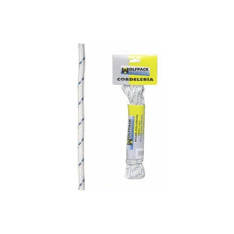 foto del prodotto corda nylon alta tenacit bianco blu matassina 10 m. 